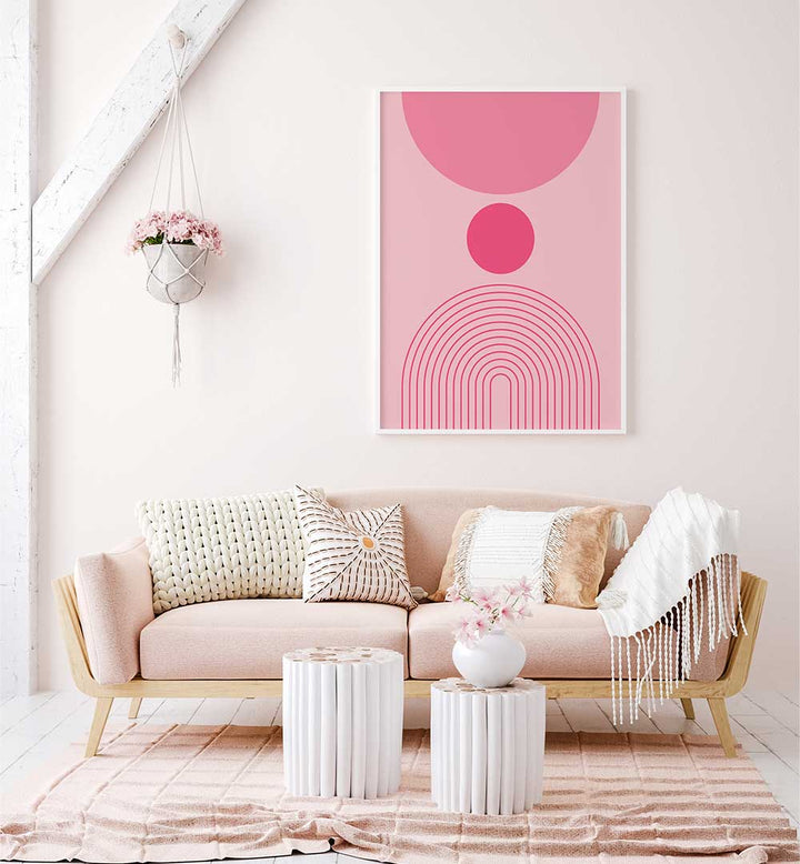 BAUHAUS BOHO PINK I ,BOHO ART PAINTINGS