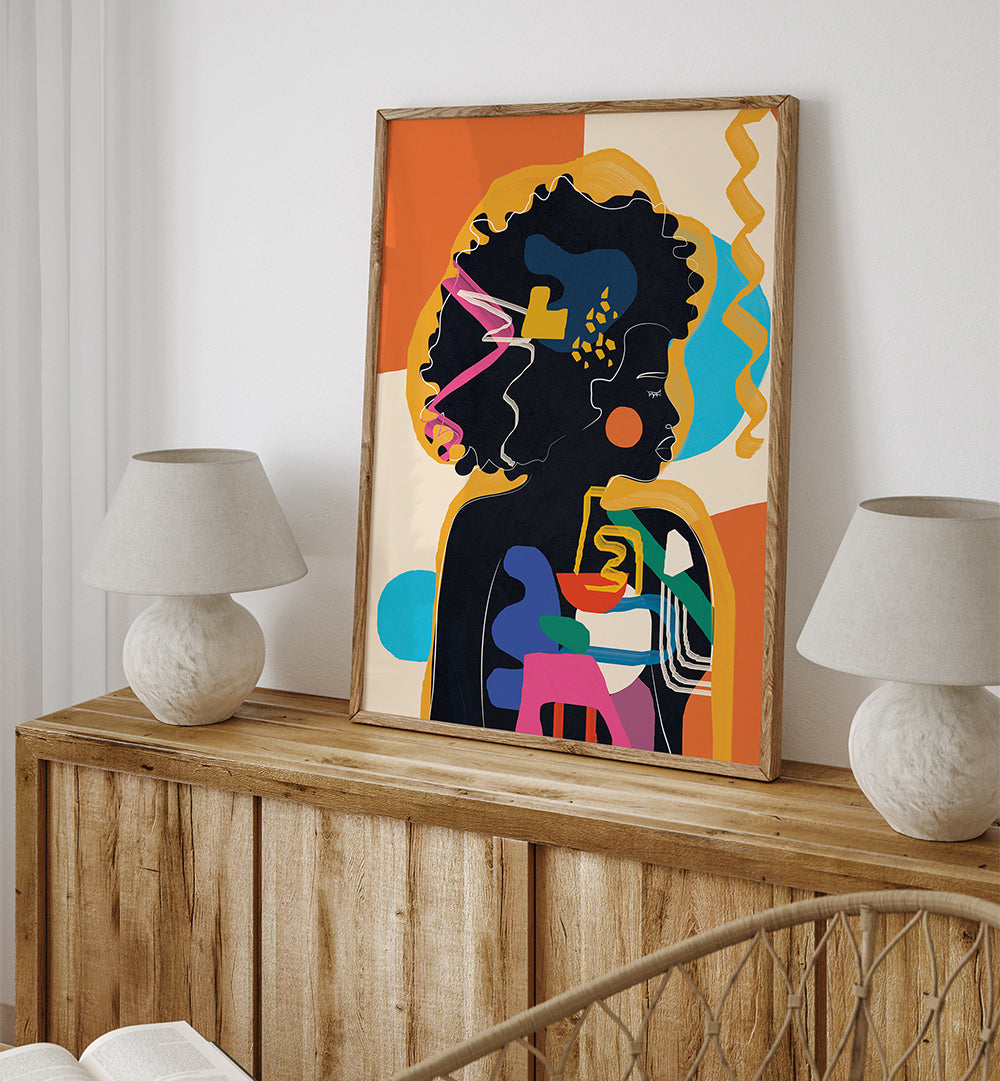 MODERN ABSTRACT WOMAN IV , POP ART PAINTINGS