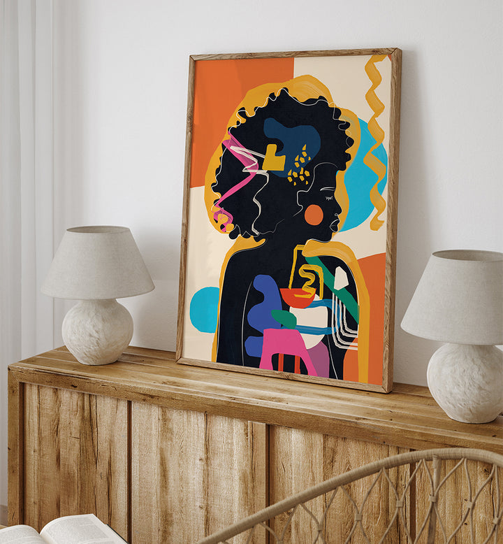 MODERN ABSTRACT WOMAN IV , POP ART PAINTINGS