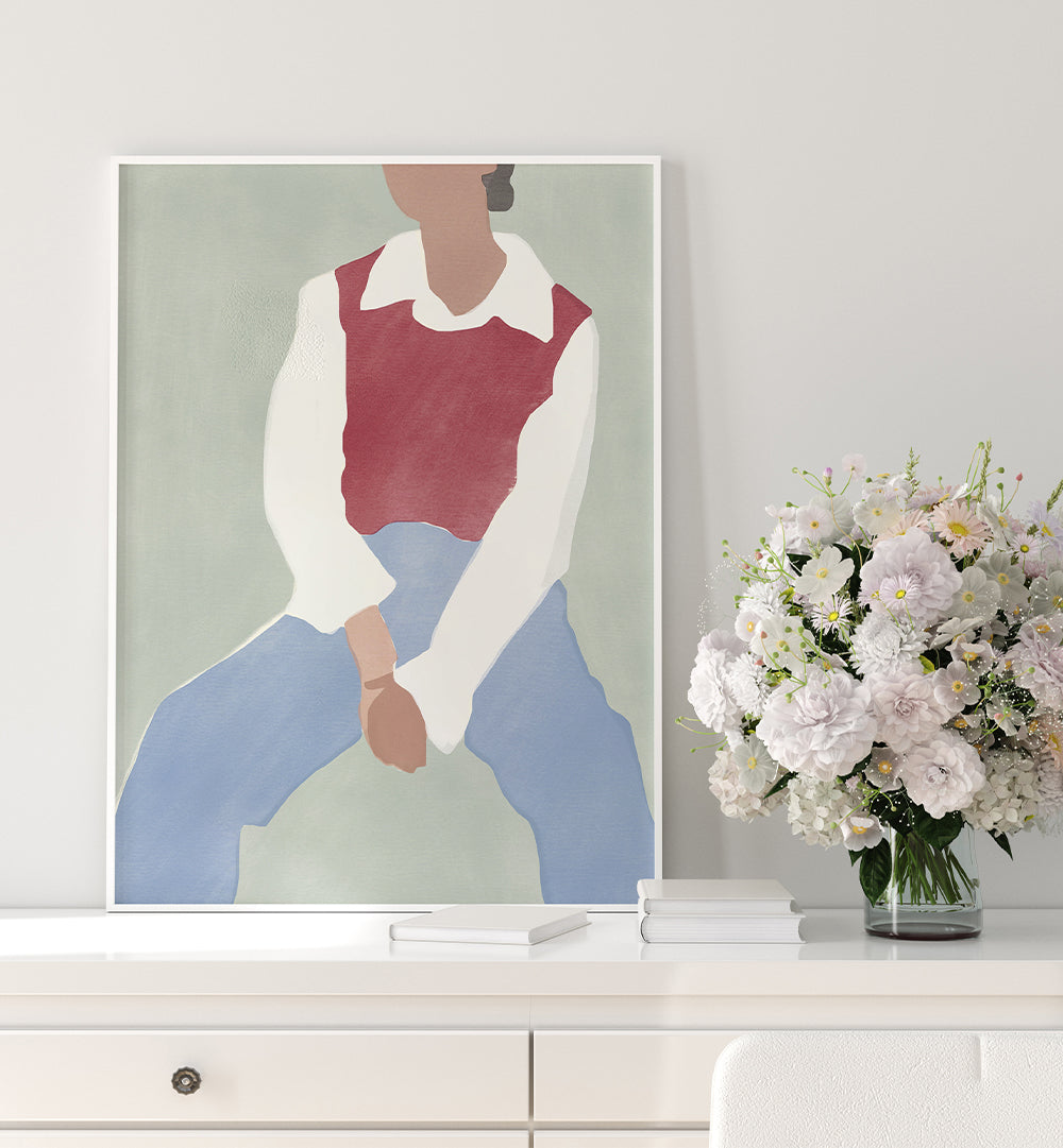 ABSTRACT FIGURE IN CASUAL ATTIRE , FASHION POSTERS