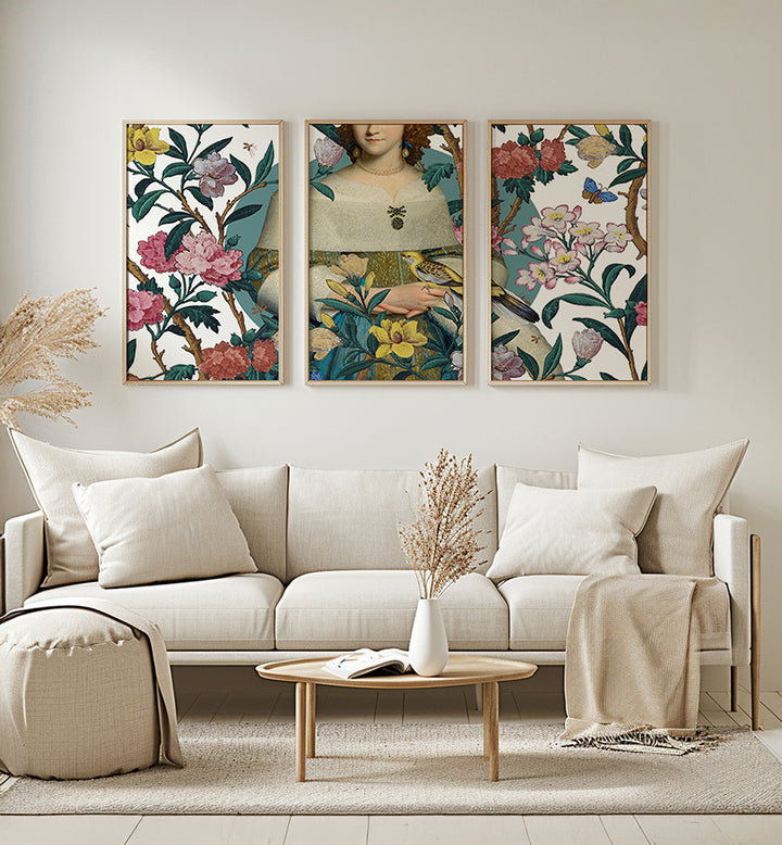 PAINTED THROUGH TIME , SET OF 3 PAINTINGS