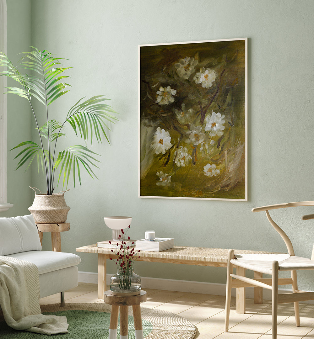 MOSS ROSES , FLORAL FLOWER PAINTINGS