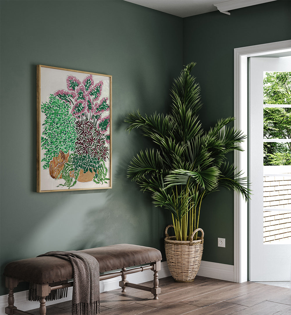 MONSOON FRONTYARD , FLORAL FLOWER PAINTINGS