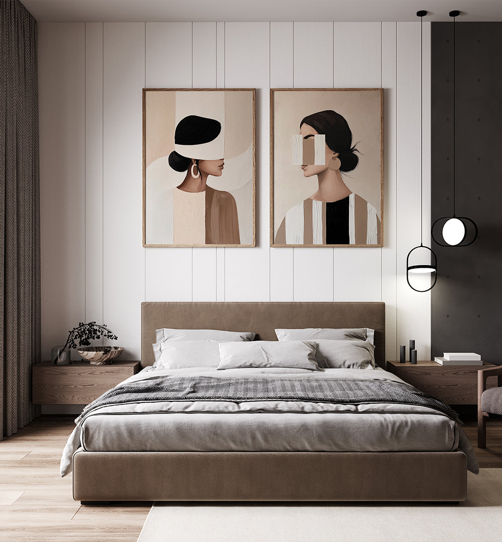 PARALLEL MINDS , SET OF 2 PAINTINGS