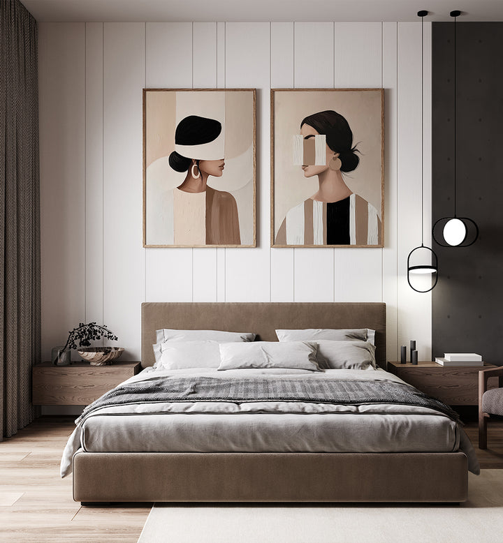 PARALLEL MINDS , SET OF 2 PAINTINGS