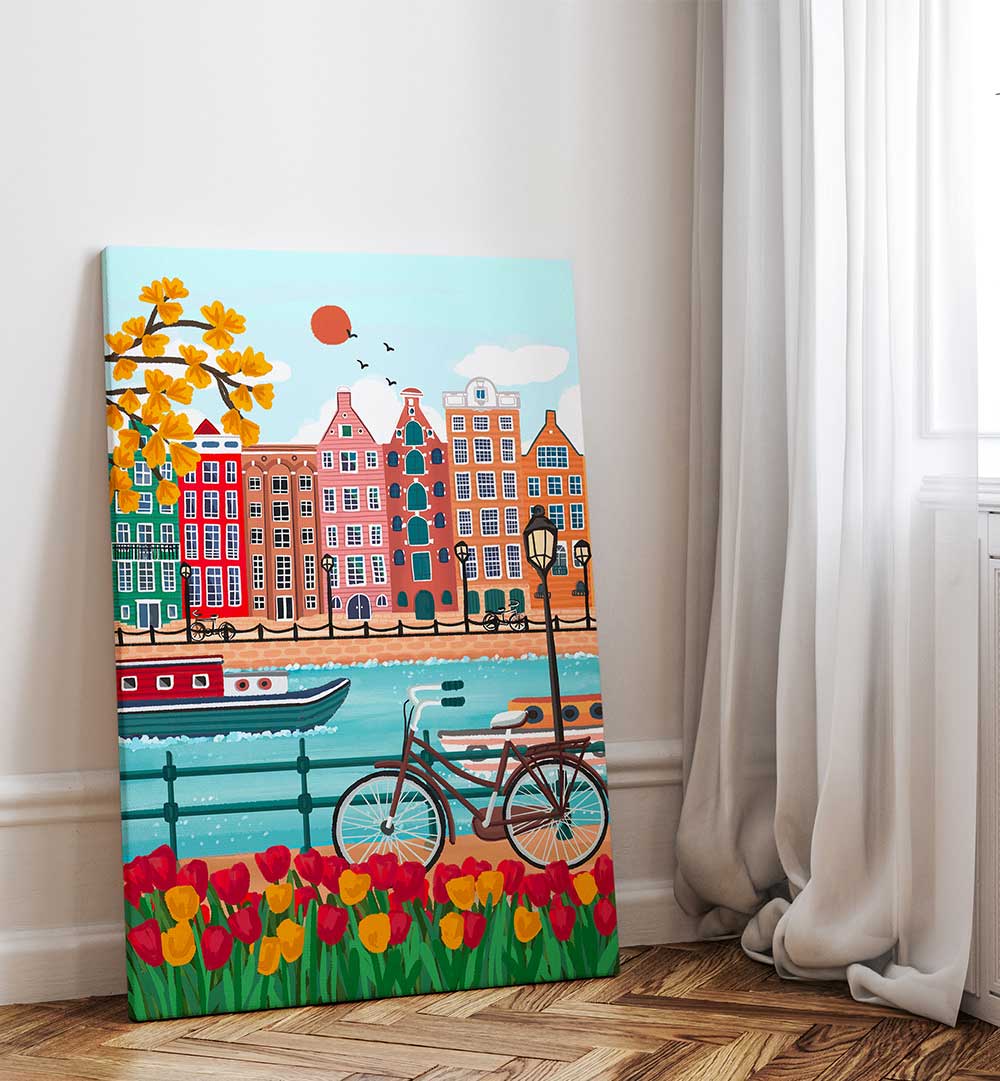 AMSTERDAM CANAL-SIDE CHARM ,TRAVEL POSTERS