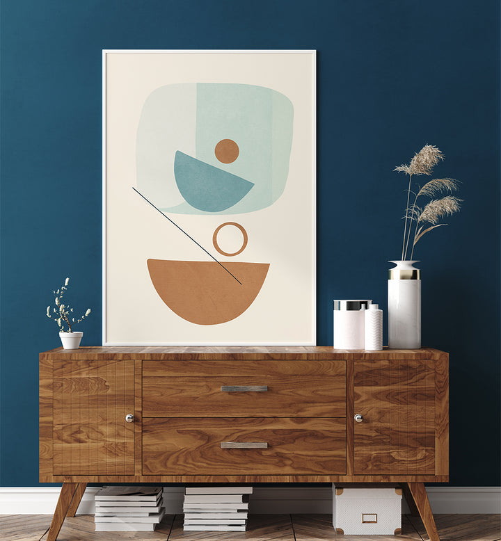 AZZURRO SHAPES IV , BOHO ART PAINTINGS