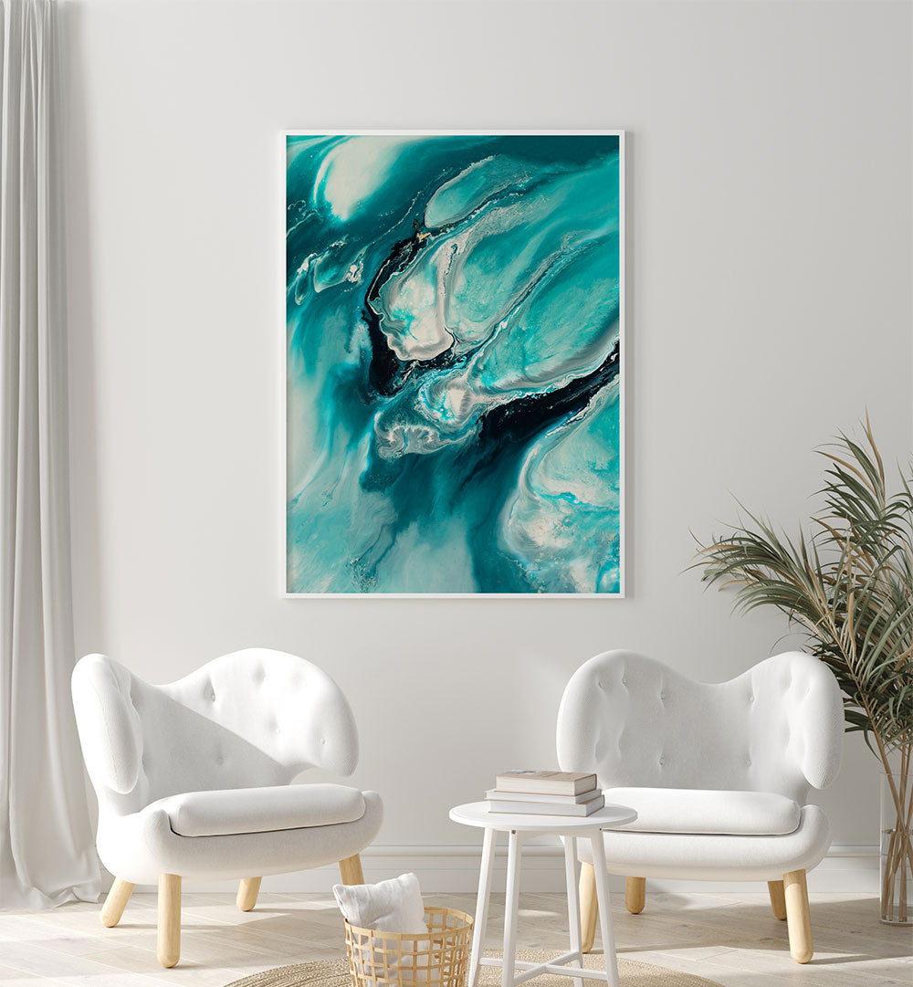 Transform your space with OCEAN TEAL, ABSTRACT PAINTINGS, featuring bold colors and dynamic shapes for stunning décor.