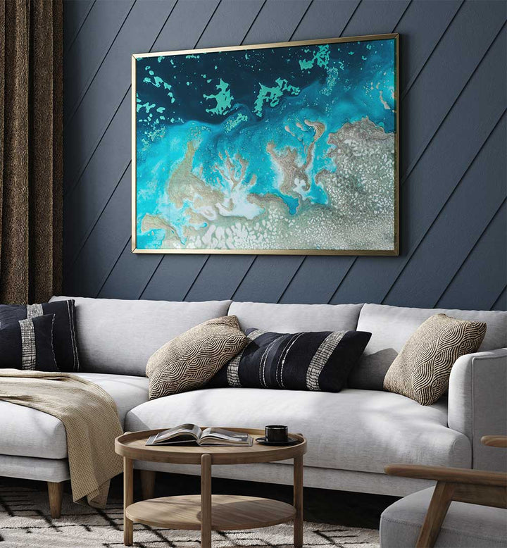 Stunning CORAL THE OASIS, ABSTRACT PAINTINGS art piece adds vibrant colors and modern style to your living space.