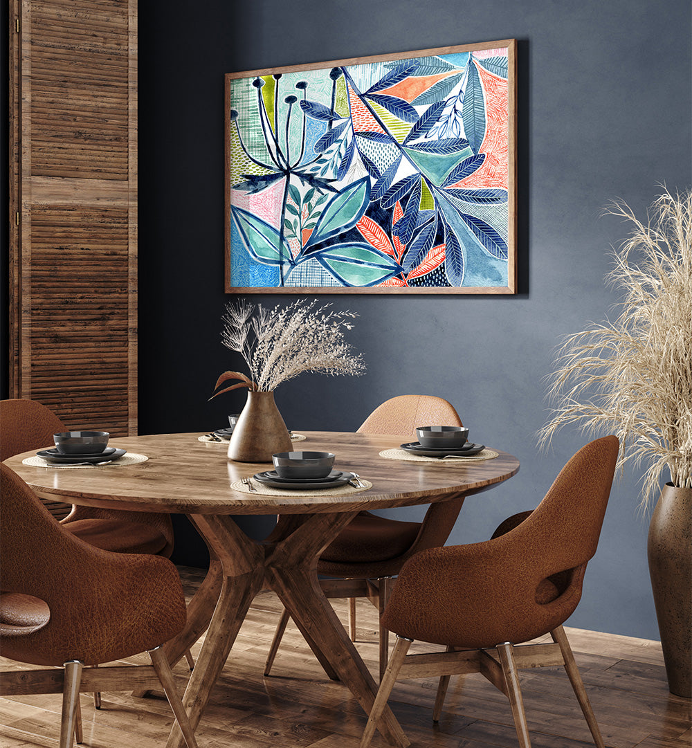 LAYERED BOTANICAL WATERCOLOUR II , FLORAL FLOWER PAINTINGS