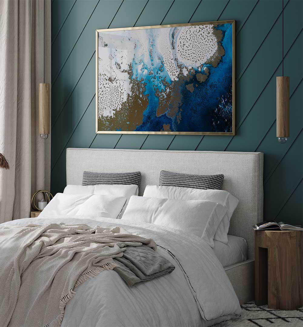 Vibrant MARINE PERSIAN AFFAIR, ABSTRACT PAINTINGS, enhances modern decor with captivating colors and intricate patterns.