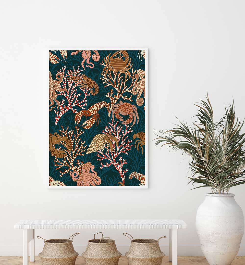 Vibrant CORAL REEF I, BEACH PAINTINGS bringing coastal serenity to your home, perfect for a tranquil atmosphere.