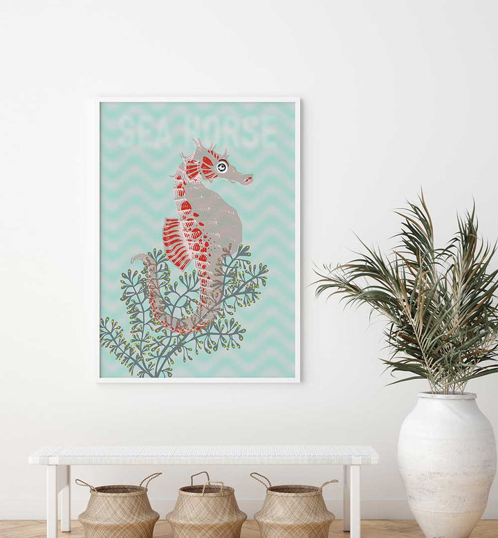 Vibrant SEA LIFE LOBSTER I, BEACH PAINTINGS showcasing a lobster against soft waves, perfect for coastal decor.