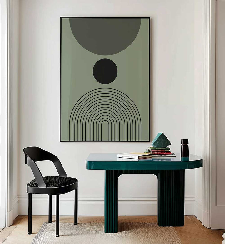 BAUHAUS BOHO SAAGE GREEN I , BOHO ART PAINTINGS