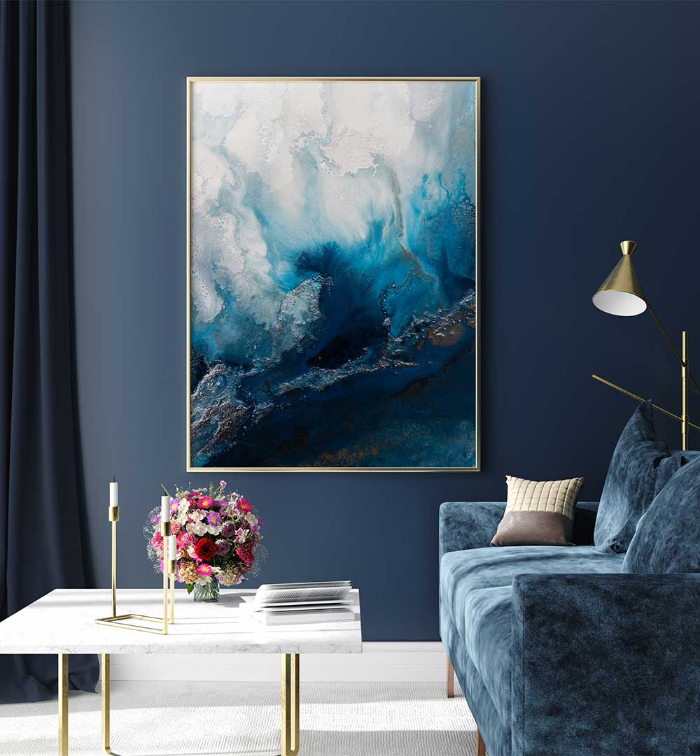 Transform your space with SEASCAPE ABSTRACTION, ABSTRACT PAINTINGS that evoke the calming essence of the ocean.