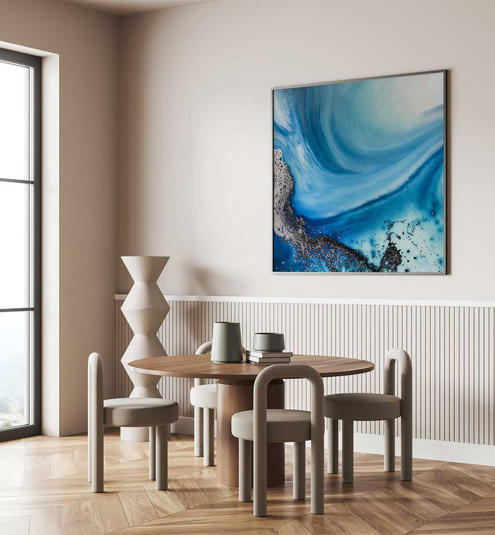 Stunning SHALLOW SEAS II, ABSTRACT PAINTINGS, enhances modern spaces with vibrant colors and soothing tones.