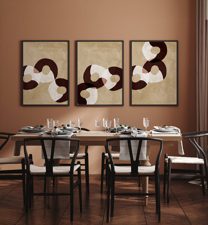 AURUM ORBIT , SET OF 3 PAINTINGS