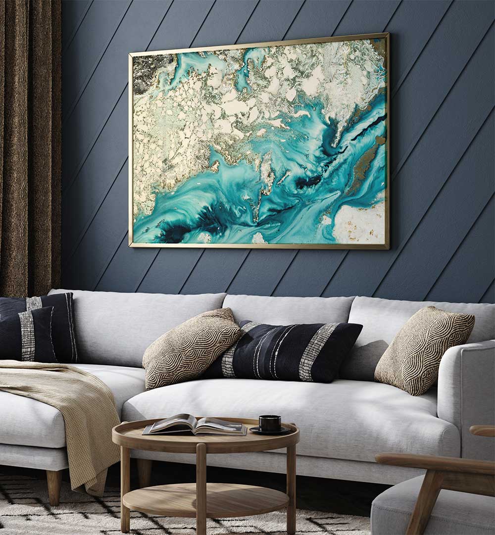 Transform your space with OCEAN’S ENIGMA, ABSTRACT PAINTINGS showcasing vibrant colors and oceanic textures.