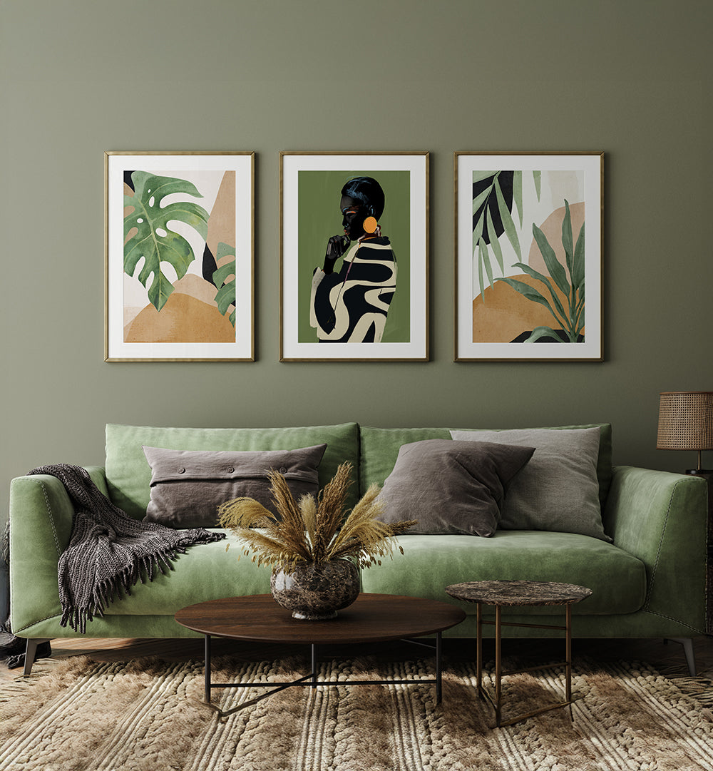 JUNGLE MUSE SET , SET OF 3 PAINTINGS