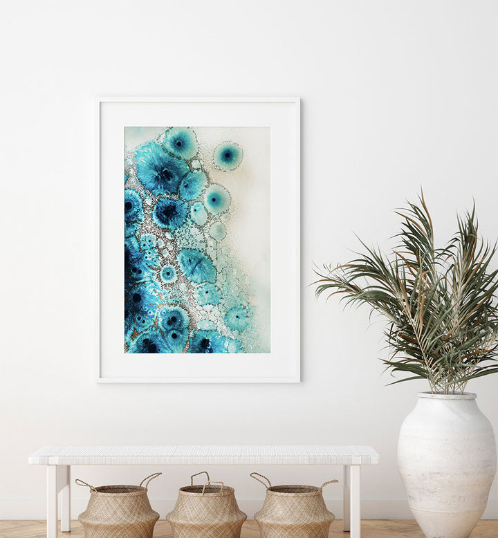 Transform your space with AQUA AURORA III, ABSTRACT PAINTINGS featuring vibrant colors and captivating patterns.