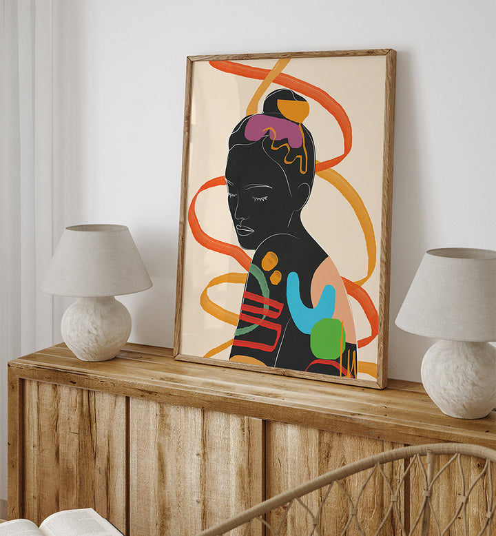 MODERN ABSTRACT WOMAN II , POP ART PAINTINGS