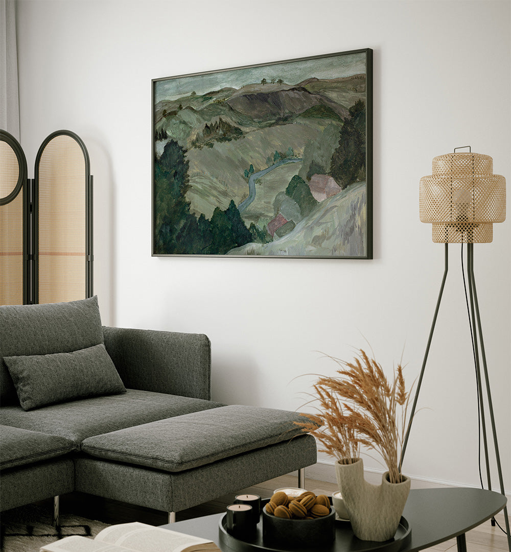 A HILLSIDE IN FRANCE , LANDSCAPE PAINTINGS