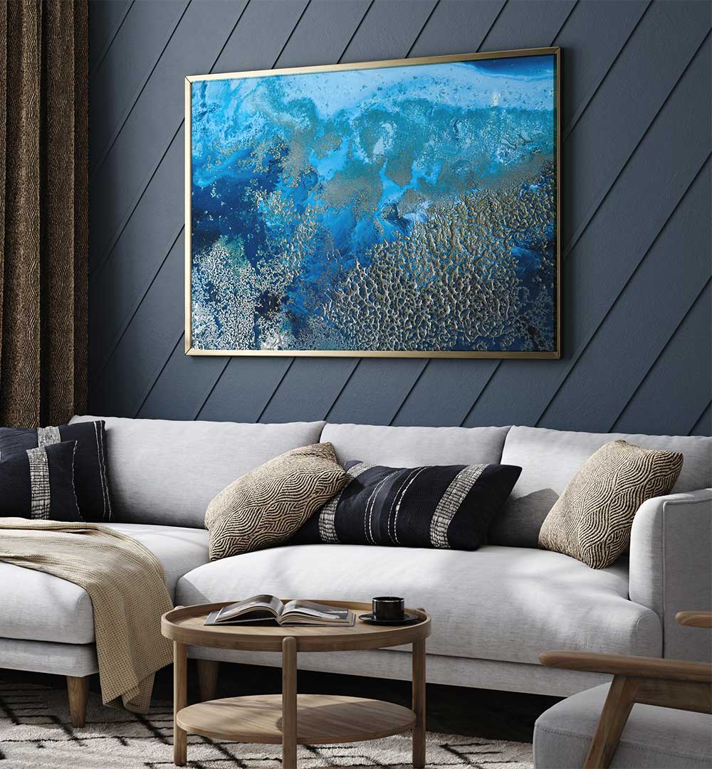 Enhance your home with the COASTAL REVITALIZE, ABSTRACT PAINTINGS, capturing serene coastal beauty and tranquility.