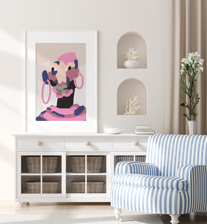 ABSTRACT PINK ELEGANCE , PORTRAITS & FIGURATIVE ILLUSTRATIONS