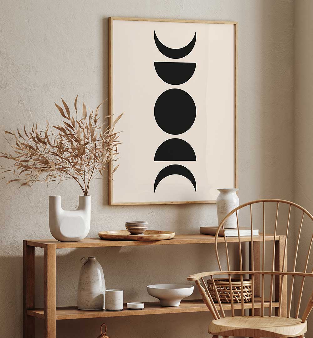 BAUHAUS BOHO BLACK VI , BOHO ART PAINTINGS