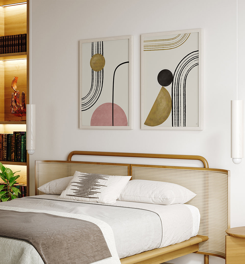 JAPANDI RETREAT , SET OF 2 PAINTINGS