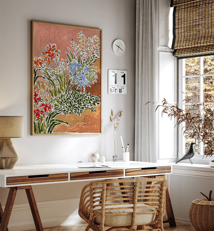 GARDEN CORNER , FLORAL FLOWER PAINTINGS