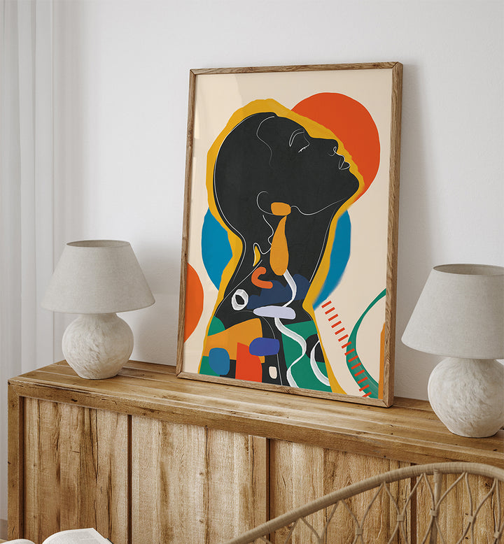 MODERN ABSTRACT WOMAN , POP ART PAINTINGS