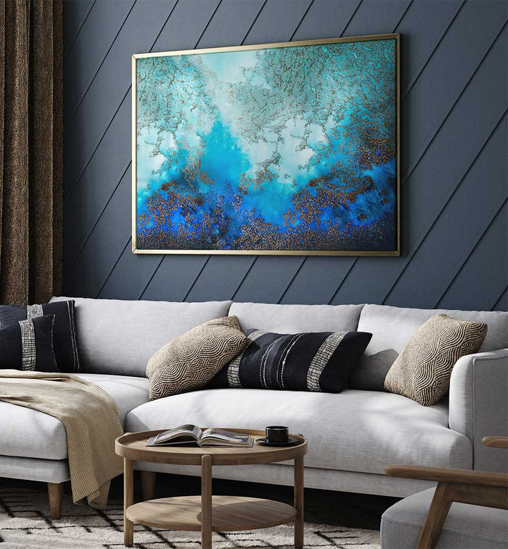 Stunning BLUE WATERS, ABSTRACT PAINTINGS enhance your space with vibrant blues and tranquil beauty. Perfect for any room.