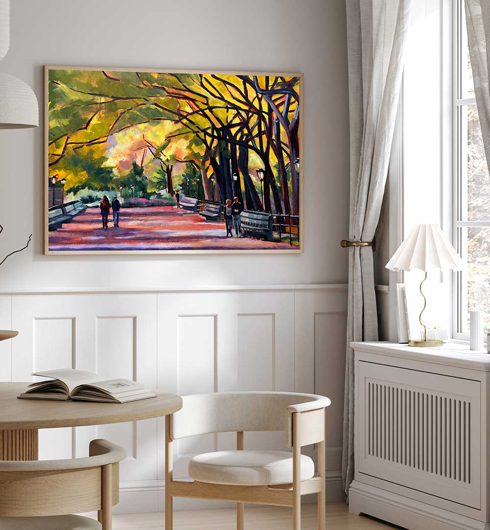 MALL AT CENTRAL PARK , LANDSCAPE PAINTINGS