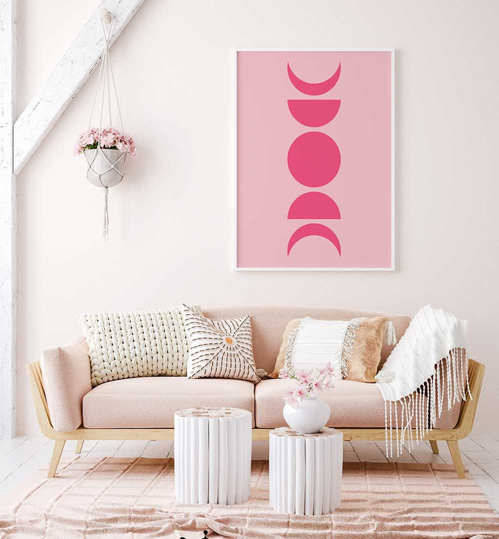 BAUHAUS BOHO PINK VII , BOHO ART PAINTINGS