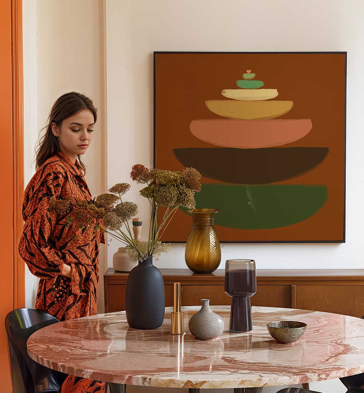 ABSTRACT BOWLS , BOHO ART PAINTINGS