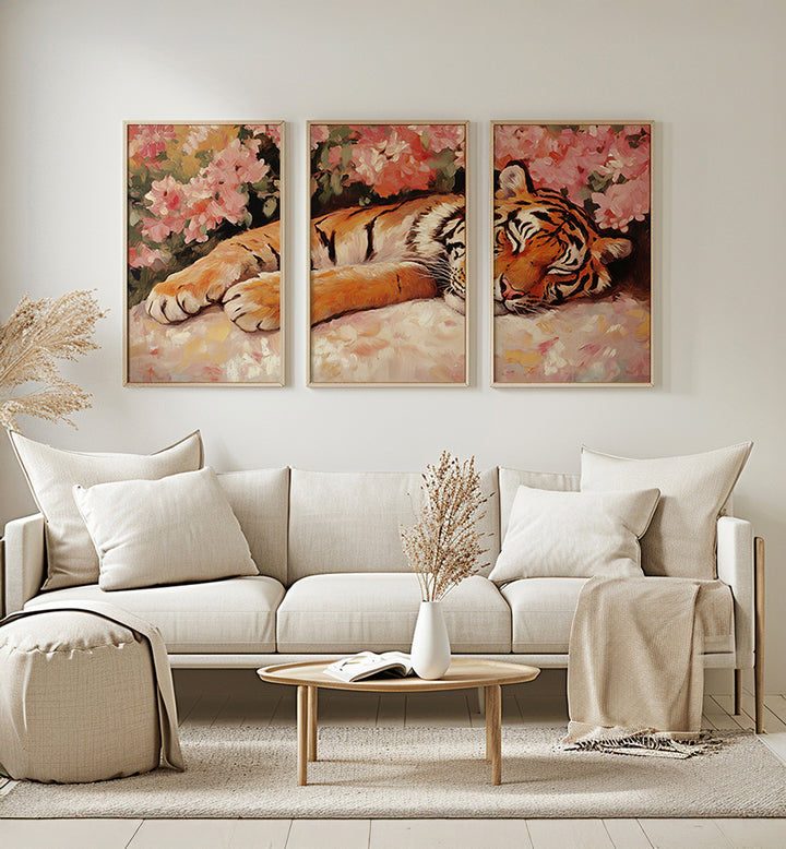 RESTING MAJESTY , SET OF 3 PAINTINGS