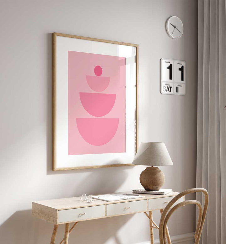 BAUHAUS BOHO PINK IV , BOHO ART PAINTINGS