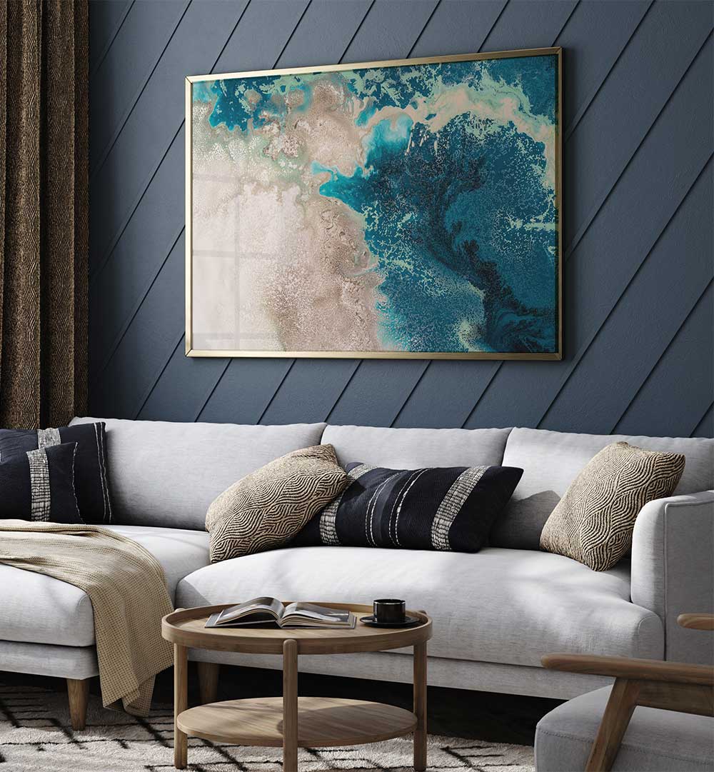 Transform your space with GREAT TEAL SEAS, ABSTRACT PAINTINGS, featuring vibrant teal hues and exquisite textures.
