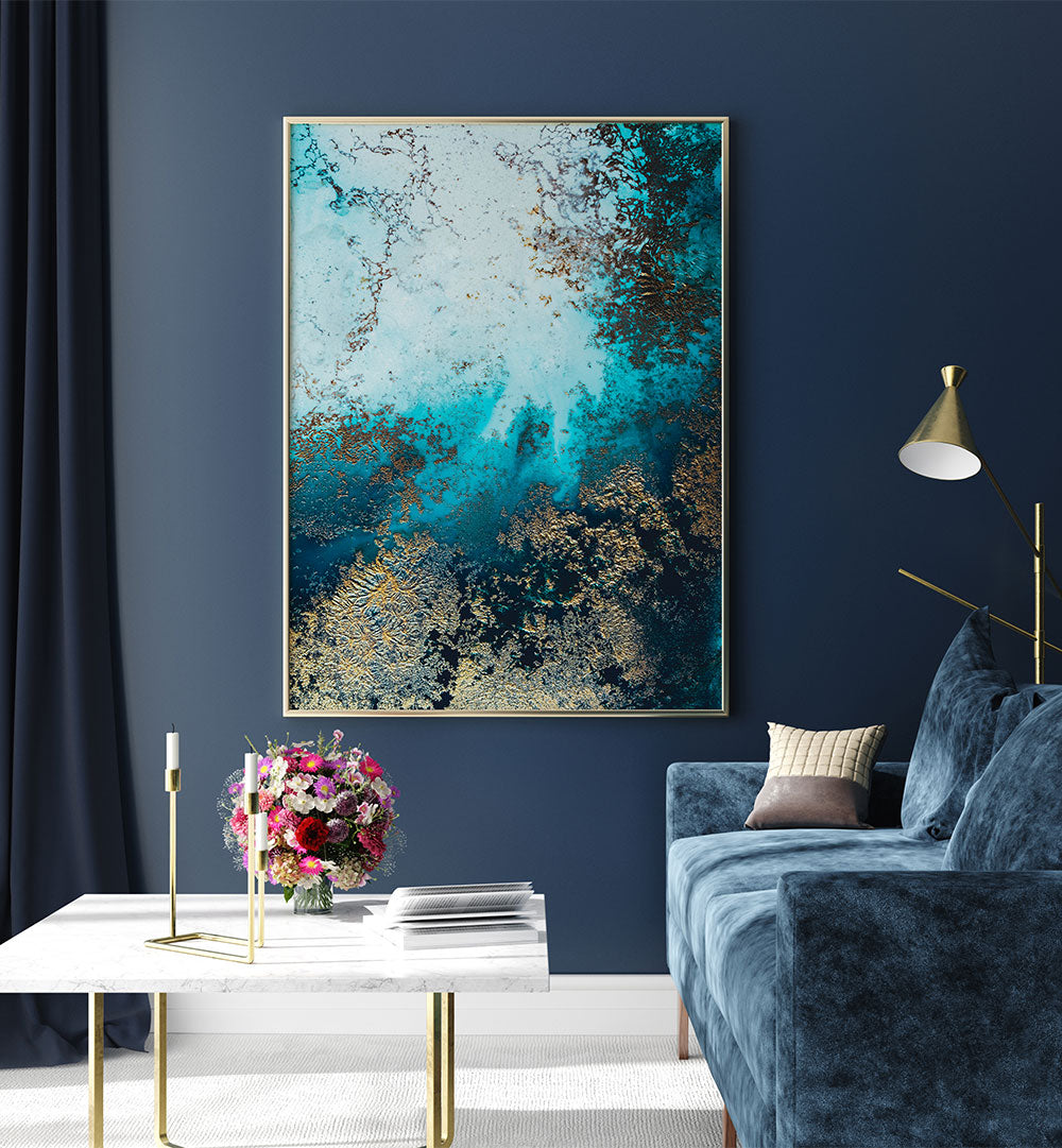 Abstract Clear Waters painting featuring vibrant colors, enhancing tranquility in modern decor. Perfect for art lovers!
