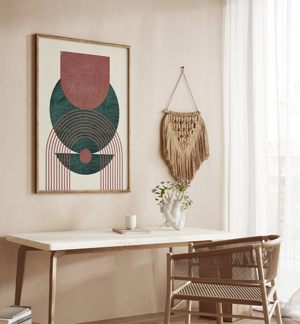 AQUAMARINE MARBLE GEOMETRIC DESIGN , BOHO ART PAINTINGS