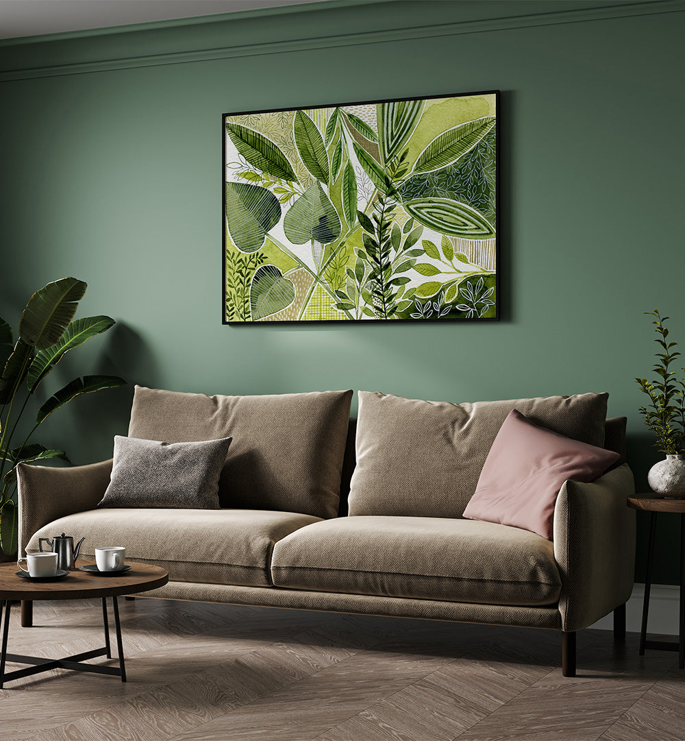 LAYERED BOTANICAL WATERCOLOUR I , FLORAL FLOWER PAINTINGS