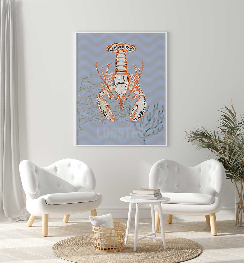 Vibrant SEA LIFE LOBSTER II beach painting adds coastal charm to any space, perfect for ocean lovers.