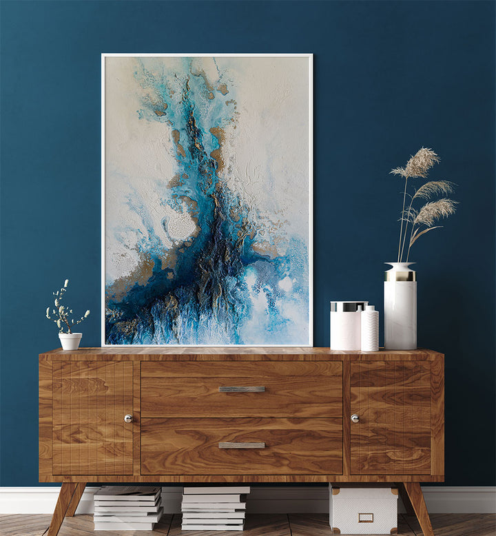 Elevate your decor with COASTAL RELEASE, ABSTRACT PAINTINGS showcasing serene coastal hues and vibrant textures.