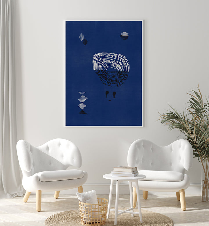 BLUE LINE SKETCH , ABSTRACT PAINTINGS