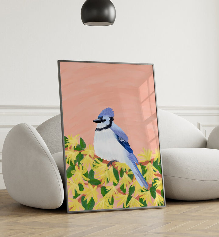 BLUE JAY BIRD , WILDLIFE PAINTINGS , WILDLIFE POSTERS