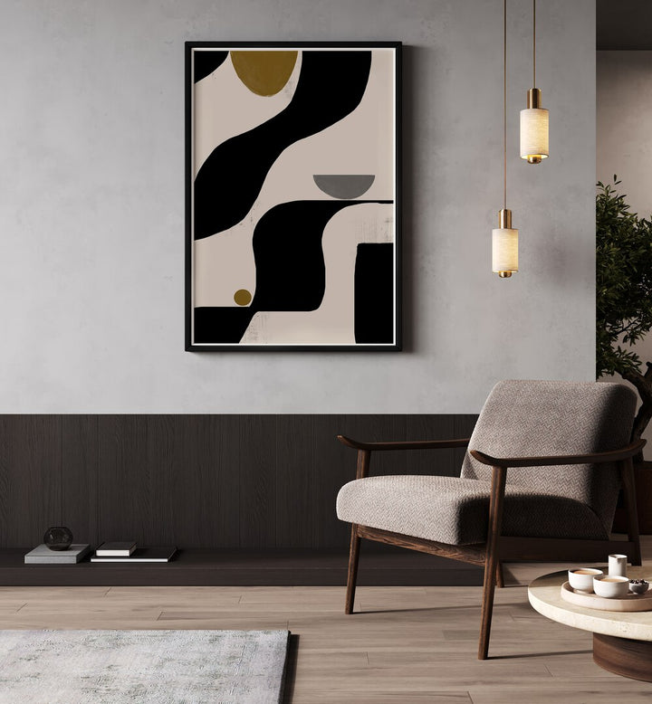 Elevate your space with ABSTRACT ART NO. II, ABSTRACT PAINTINGS from The Miuus Studio, featuring vibrant geometric designs.
