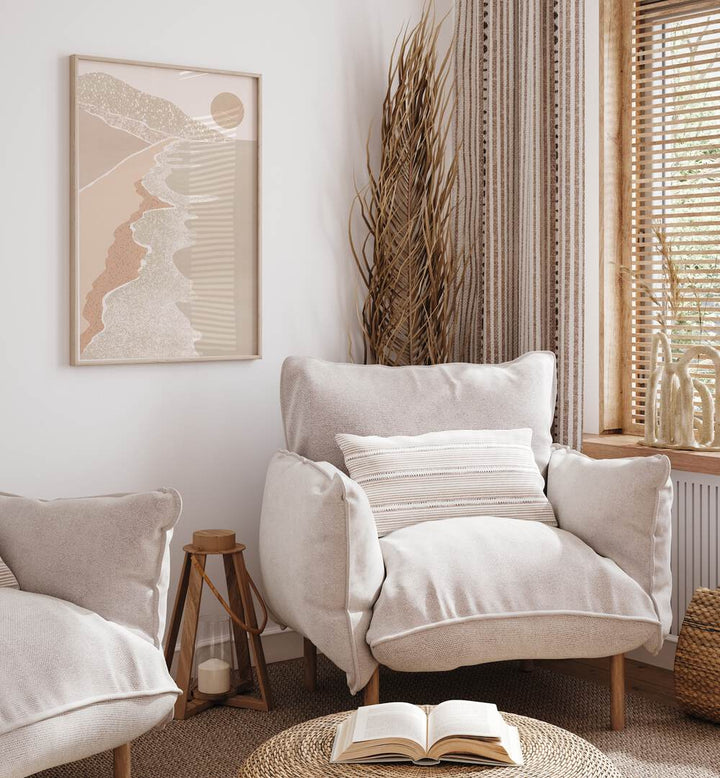 Stylish room featuring ABSTRACT SEASIDE, LANDSCAPE PAINTINGS, adding serene coastal beauty to your decor.