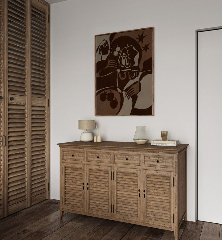 Artistic display of SOIL AND SPIRIT IV, PORTRAITS enhancing wellness and self-care in a serene interior setting.