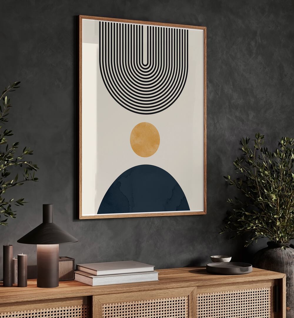 CIRCLES AND LINES 7, BOHO ART PAINTINGS, enhance your decor with stylish geometric designs and vibrant colors.